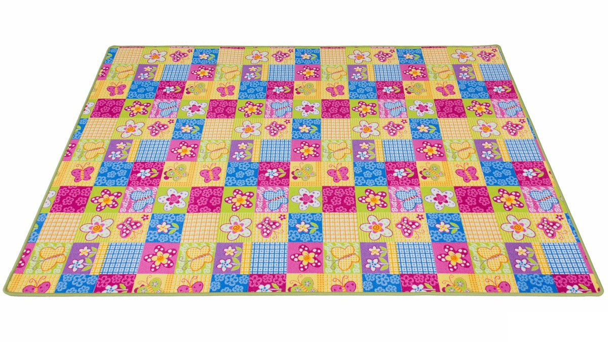 Patchwork 133x180cm Kinderteppich Spielteppich Bunt