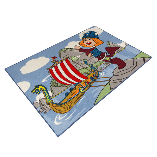 Teppich Wickie Kinderteppich Kinder Spielteppich 95x133 Cm