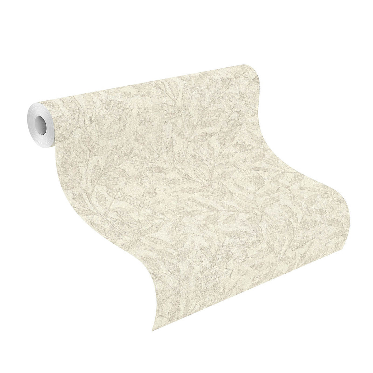 Rasch Vliestapete 315004 Blattmuster Creme Beige Metallic