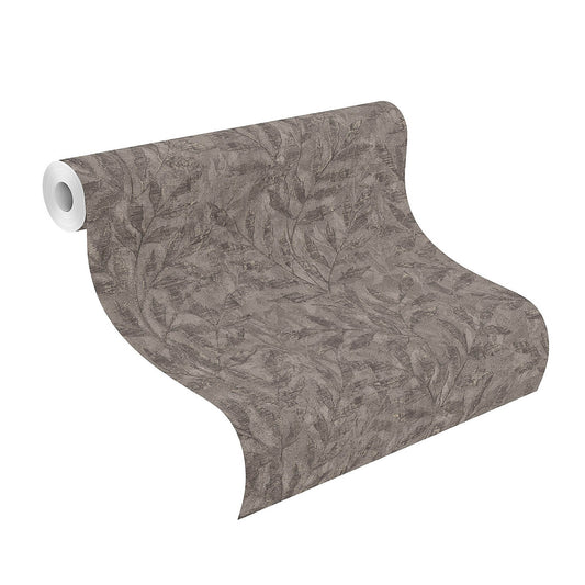 Rasch Vliestapete 315059 Blattmuster Dunkelbraun Metallic