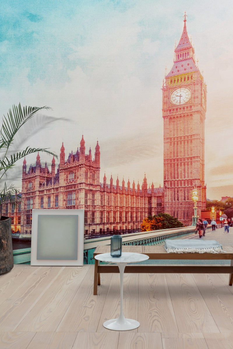  Digitaldruck London Westminster Big Ben Blau Orange ML3501