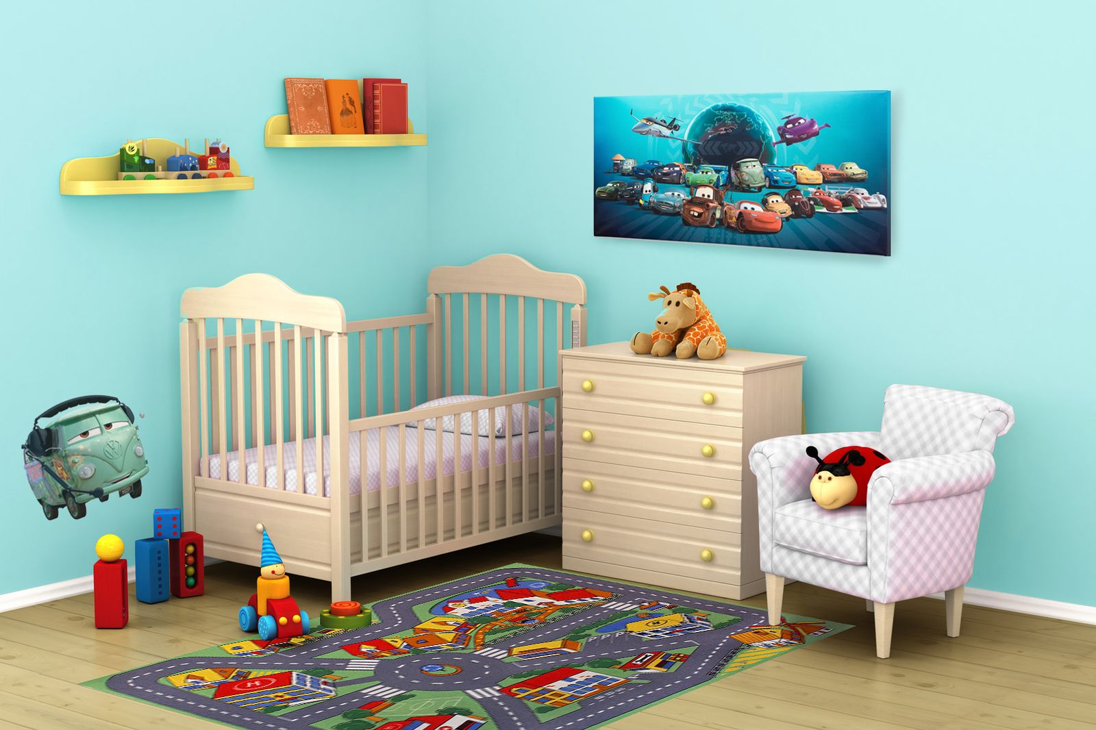 Kinderteppich Crooz WASCHBAR Rutschhemmend 95x133 Cm
