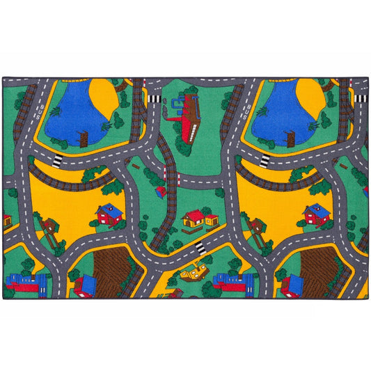  Strassenteppich Playtime Stadt Kinder 100x165 Cm Bunt