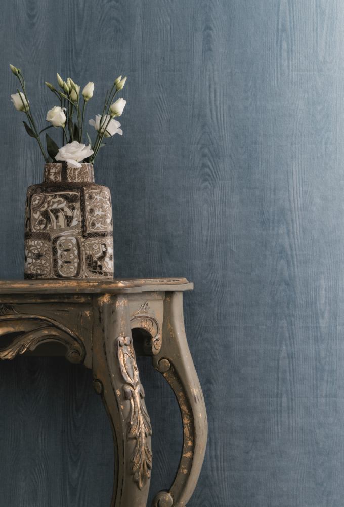  Tapete Vlies Holz Optik Blau Metallic Marburg 58245