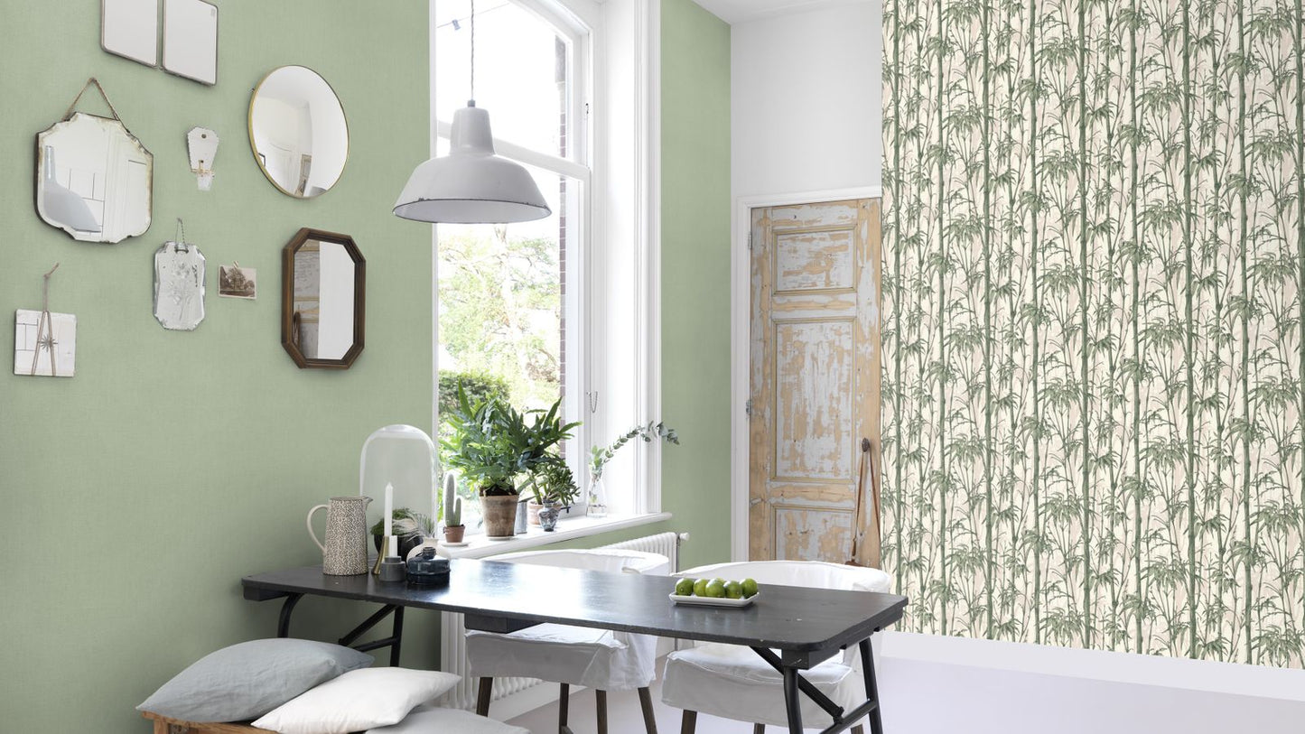  Tapete Vlies Rasch Uni Textil Grün 484588