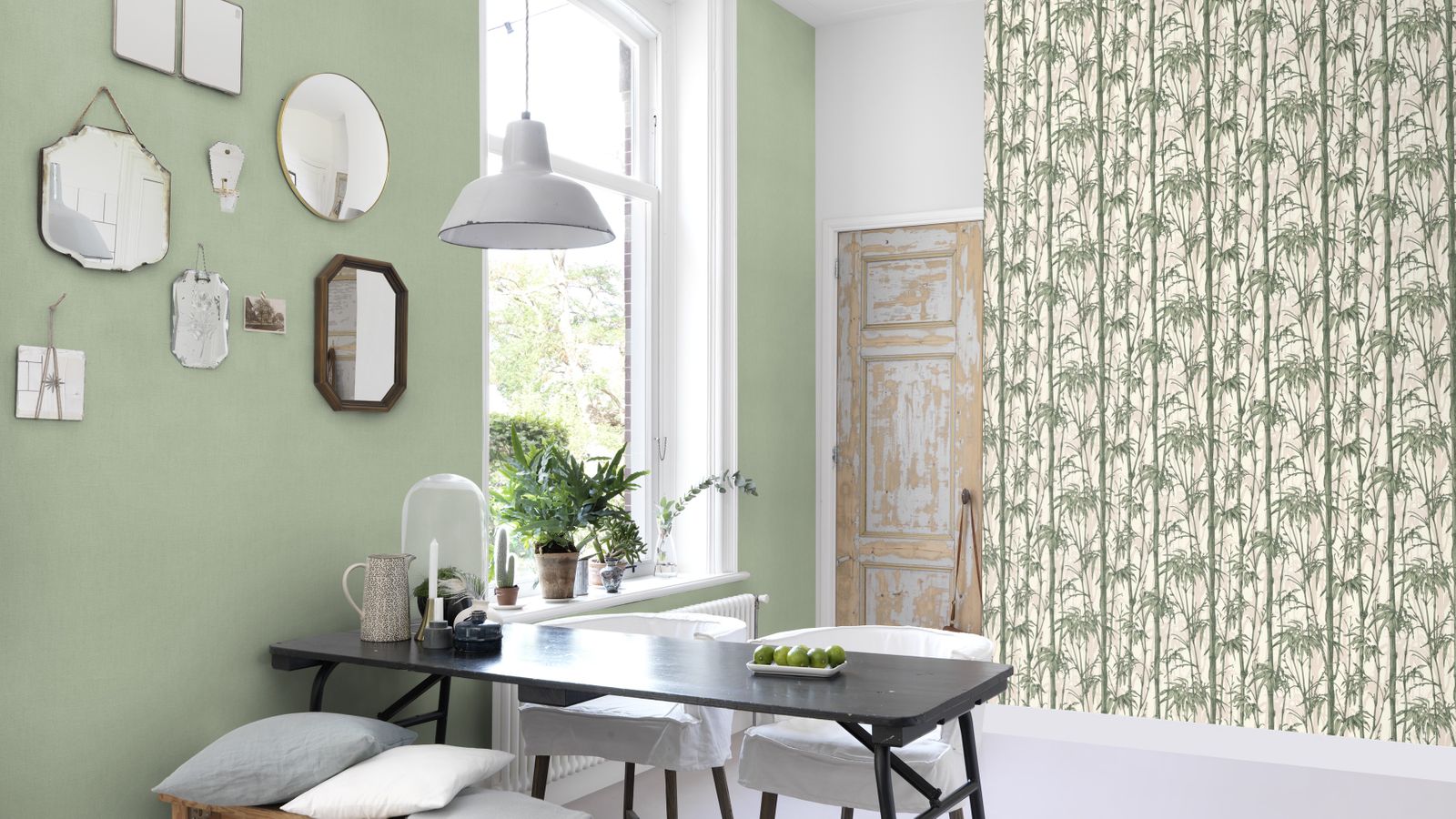  Tapete Vlies Rasch Uni Textil Grün 484588
