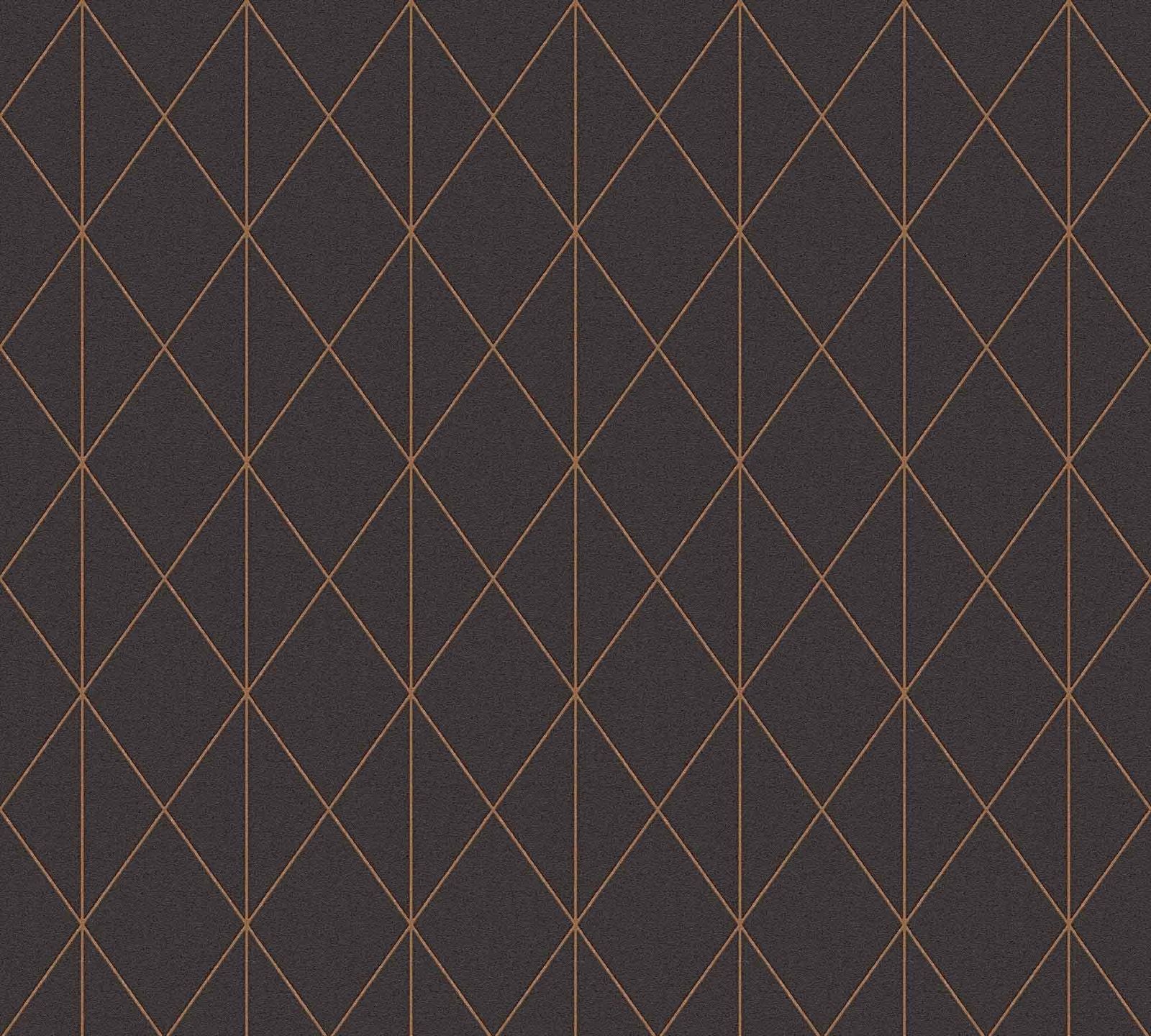 A.S. Creation Tapete Vlies Rauten Grafisch Schwarz Gold Glanz 36575-4