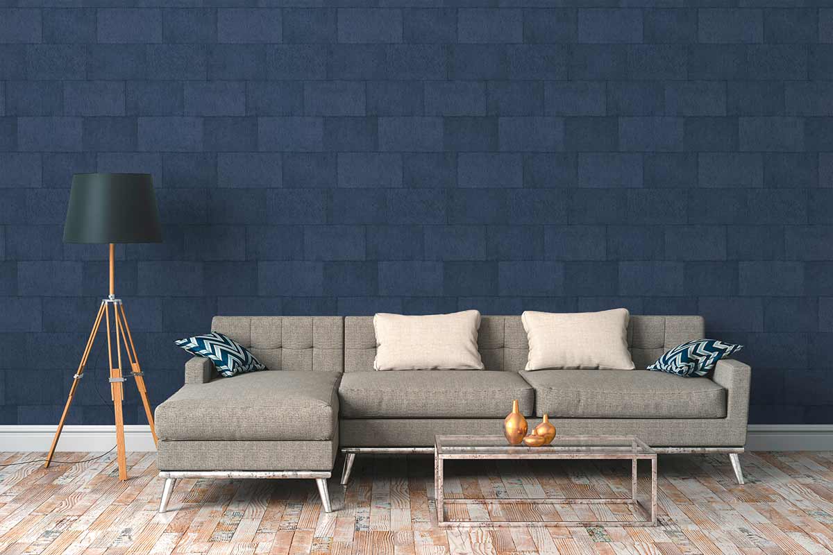  Tapete Vlies Stein-Wand Blau 38201-5