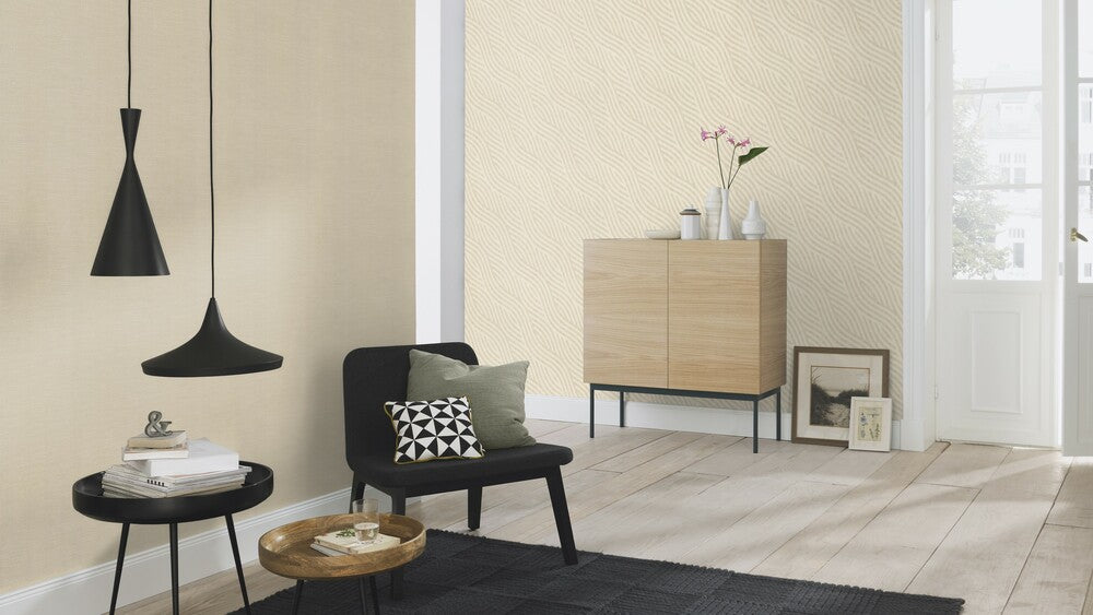  Tapete Vlies Wellen-Design Creme Beige Rasch 704532