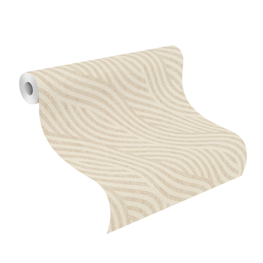 Tapete Vlies Wellen-Design Creme Beige Rasch 704532
