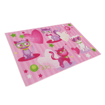  Kinderteppich Fashion Cats Spielteppich 80x120 Cm Pink Rosa