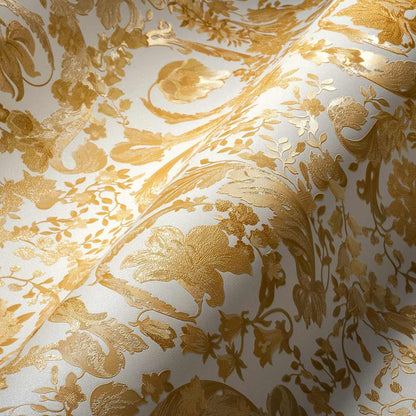  Versace Vliestapete 38706-4 Blumen Muster Weiß Gold
