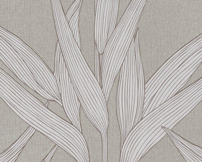  Vlies Tapete Blätter Dunkelgrau Hygge Livingwalls 36123-1