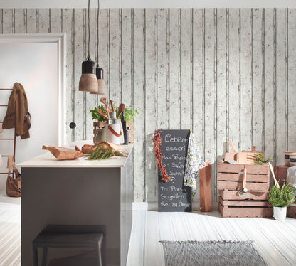 Vlies Tapete Holzoptik Holzbrett Weiß Lutèce 95370-1