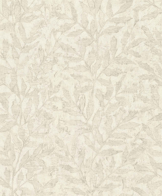  Rasch Vliestapete 315004 Blattmuster Creme Beige Metallic