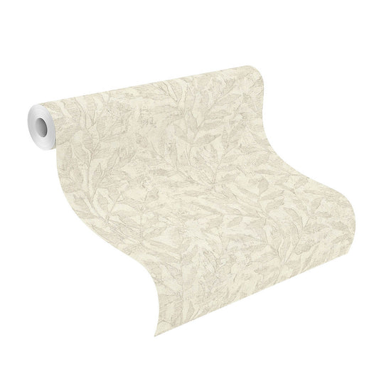  Rasch Vliestapete 315004 Blattmuster Creme Beige Metallic